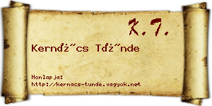 Kernács Tünde névjegykártya
